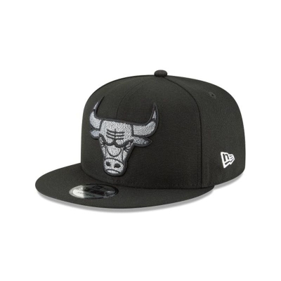 Black Chicago Bulls Hat - New Era NBA Squad Twist 9FIFTY Snapback Caps USA1543608